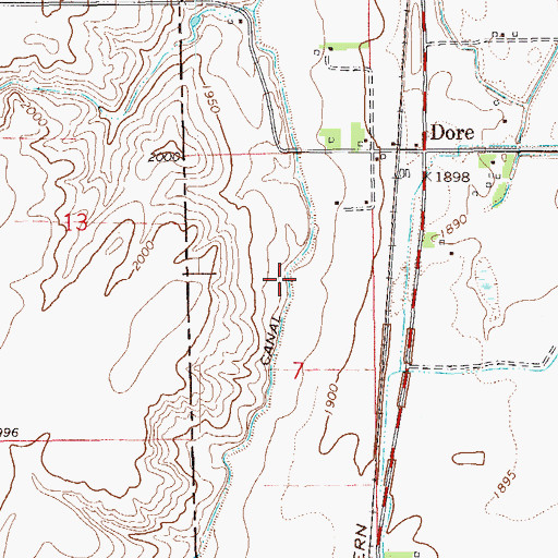 Topographic Map of Main Canal, ND