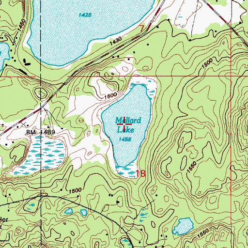 Topographic Map of Mallard Lake, ND