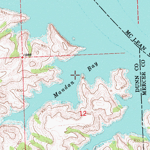 Topographic Map of Mandan Bay, ND