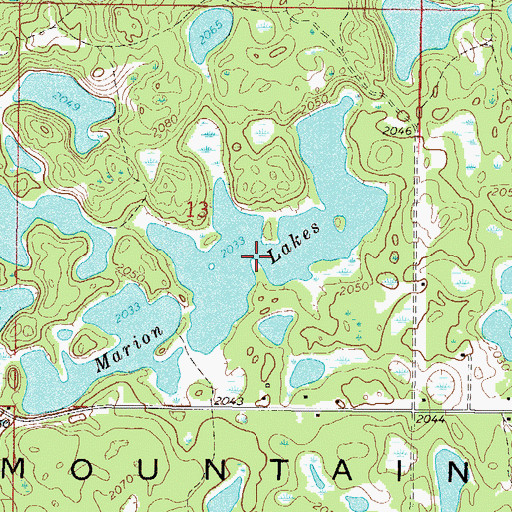 Topographic Map of Marion Lakes, ND