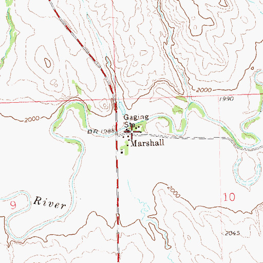 Topographic Map of Marshall, ND