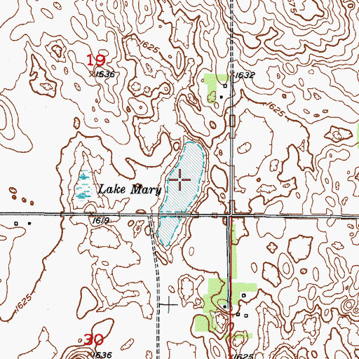 Topographic Map of Lake Mary, ND