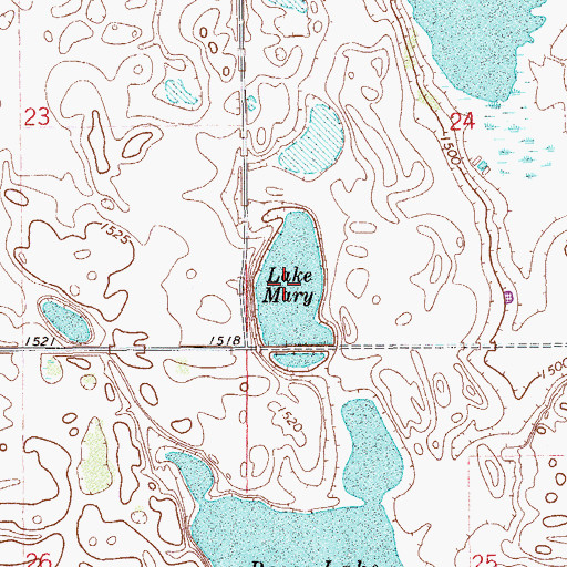 Topographic Map of Lake Mary, ND