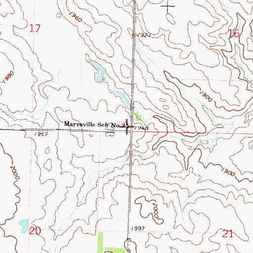 Topographic Map of Marysville School Number 2, ND