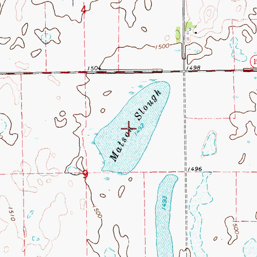 Topographic Map of Matson Slough, ND