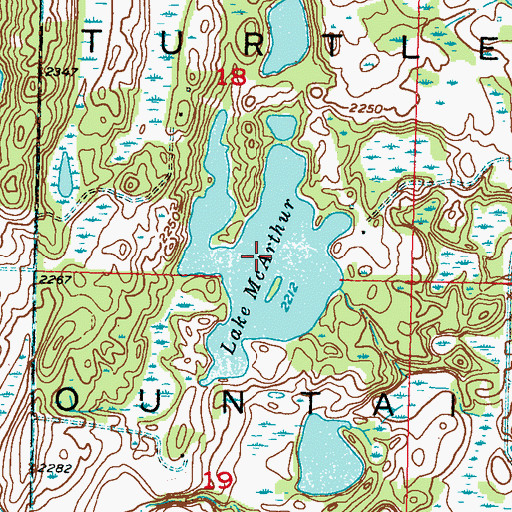 Topographic Map of Lake Klingenberg, ND