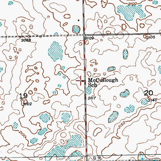 Topographic Map of McCullough School, ND