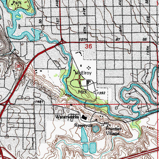 Topographic Map of McElroy Park, ND