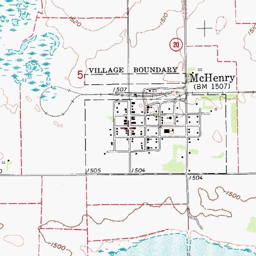 Topographic Map of McHenry, ND