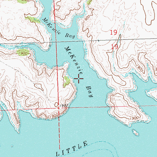 Topographic Map of McKenzie Bay, ND