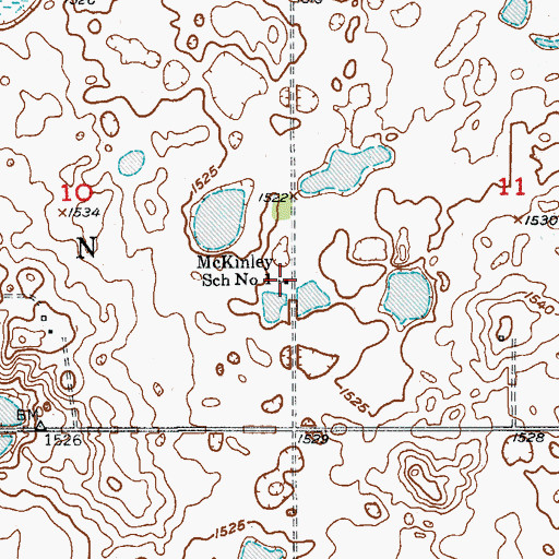 Topographic Map of McKinley School Number 1, ND