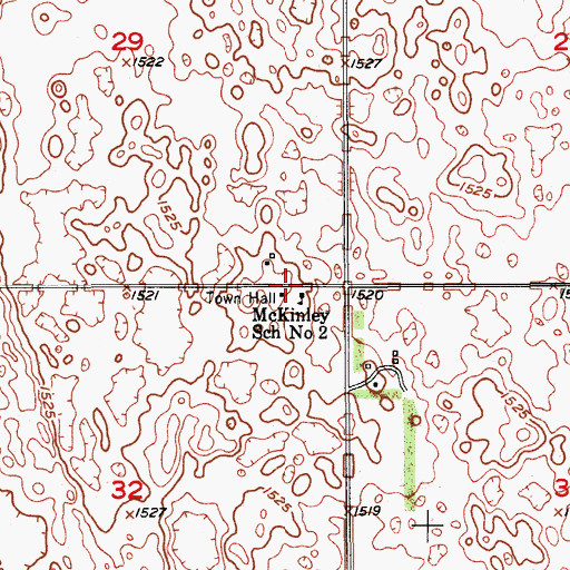 Topographic Map of McKinley School Number 2, ND