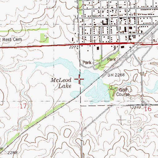 Topographic Map of McLeod Lake, ND