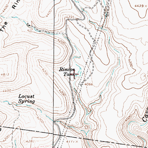 Topographic Map of Rincon Tank, AZ