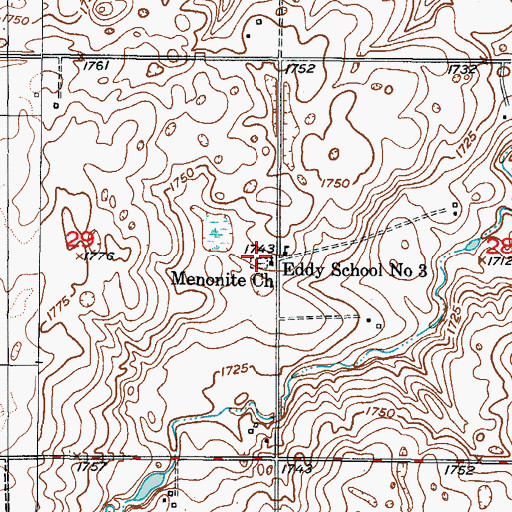 Topographic Map of Mennonite Church, ND