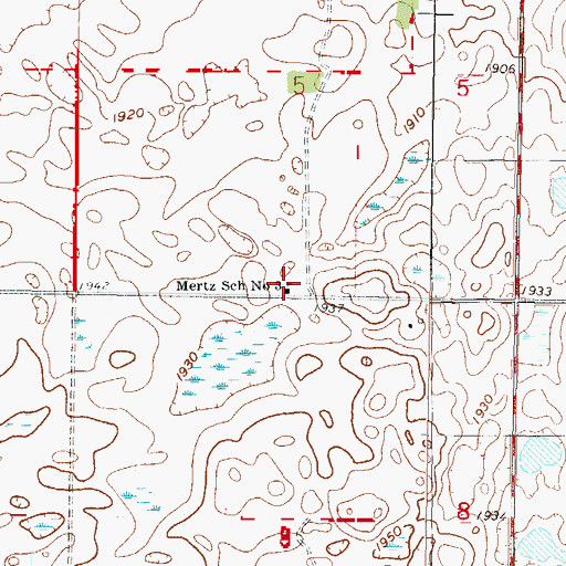 Topographic Map of Mertz School Number 3, ND