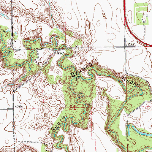 Topographic Map of Middle Branch Goose River, ND