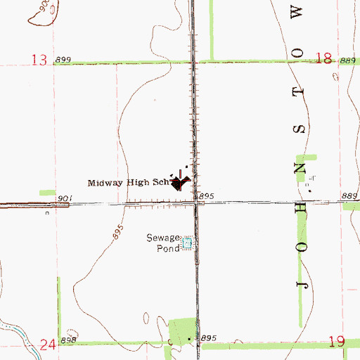 Topographic Map of Midway Elementary School, ND