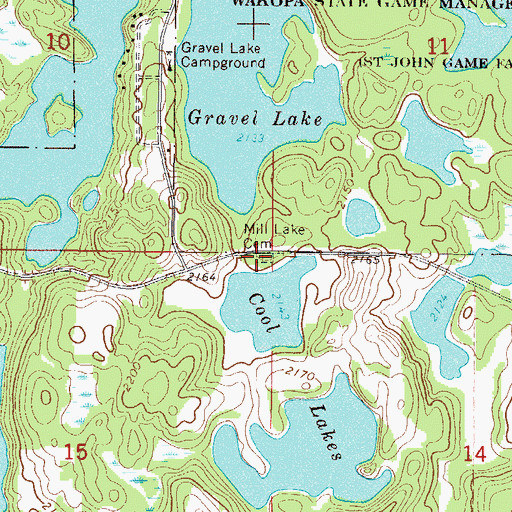 Topographic Map of Mill Lake Cemetery, ND