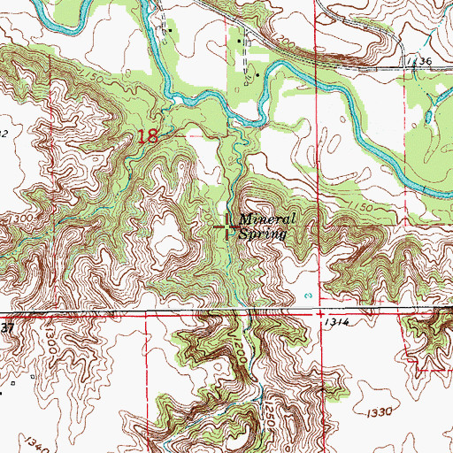 Topographic Map of Mineral Spring, ND