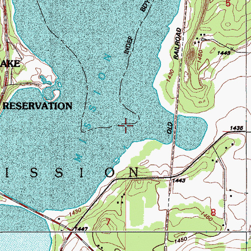 Topographic Map of Mission Bay, ND