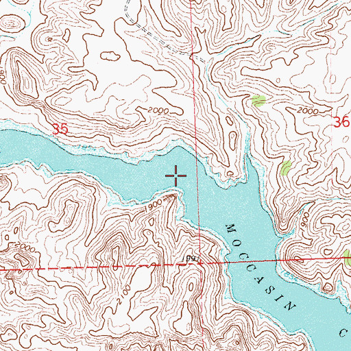 Topographic Map of Moccasin Creek, ND
