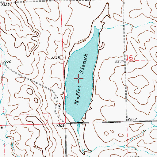 Topographic Map of Moffet Slough, ND