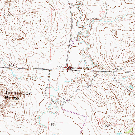 Topographic Map of Monson School, ND