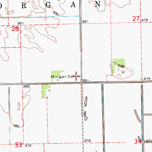 Topographic Map of Morgan Cemetery, ND