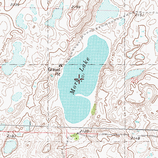 Topographic Map of Mork Lake, ND