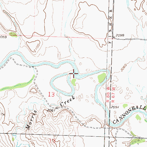 Topographic Map of Morris Creek, ND