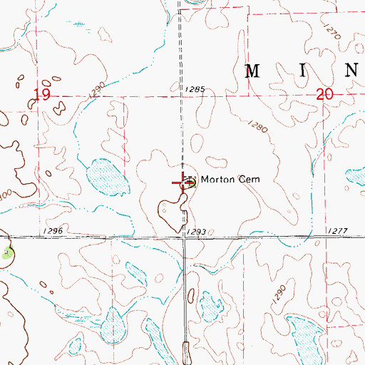 Topographic Map of Morton Cemetery, ND