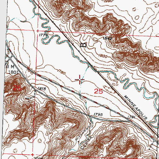 Topographic Map of Mott Coulee, ND