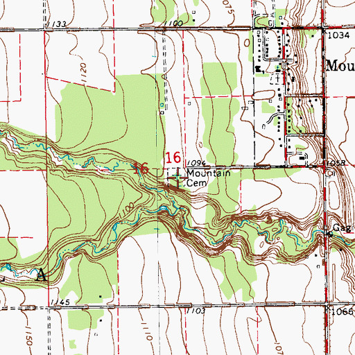 Topographic Map of Mountain Cemetery, ND