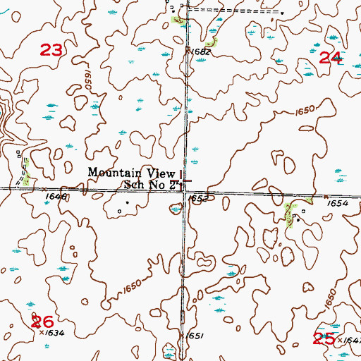 Topographic Map of Mountain View School Number 2, ND