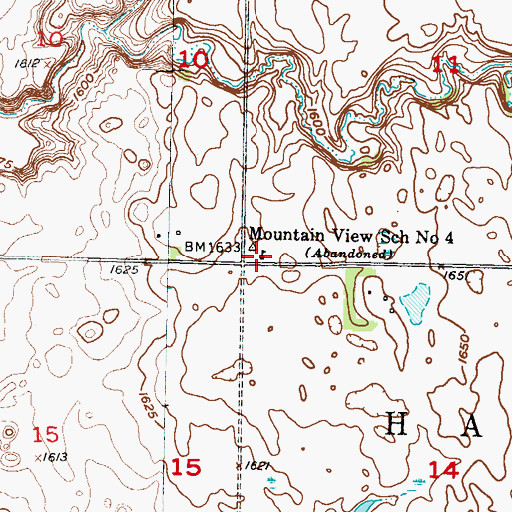 Topographic Map of Mountain View School Number 4, ND