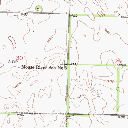 Topographic Map of Mouse River School Number 3, ND
