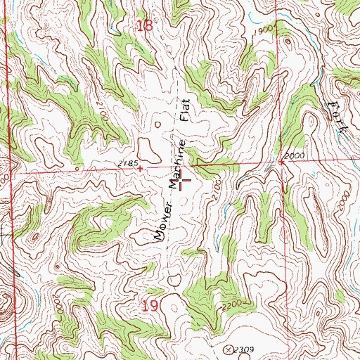 Topographic Map of Mower Machine Flat, ND