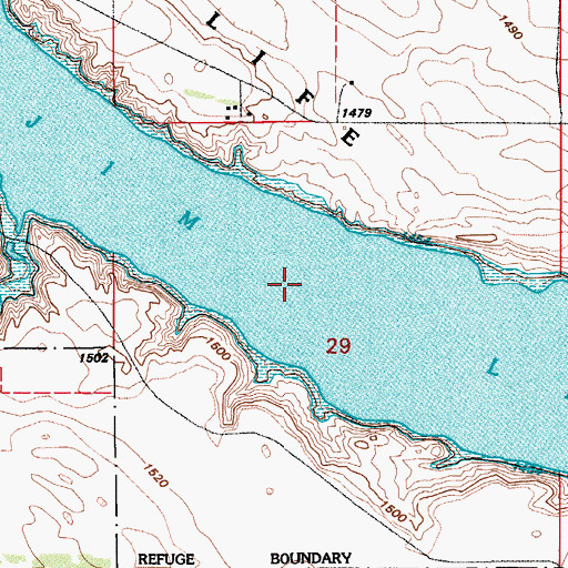 Topographic Map of Mud Lake, ND