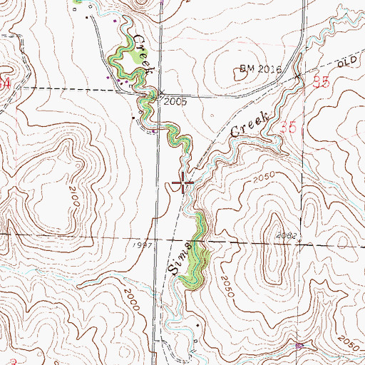 Topographic Map of Muskrat Creek, ND