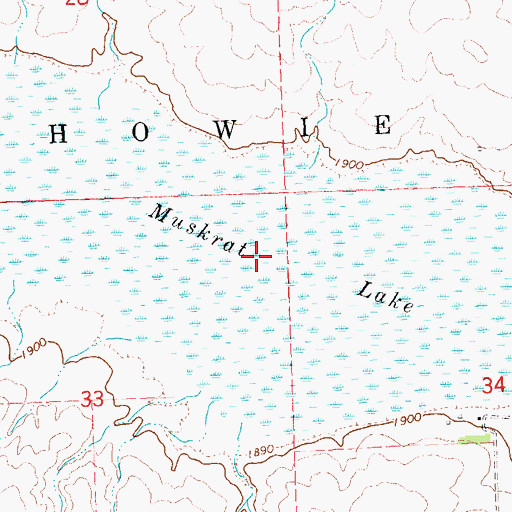 Topographic Map of Muskrat Lake, ND