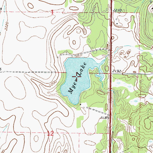 Topographic Map of Myer Lake, ND