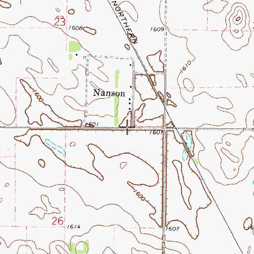 Topographic Map of Nanson, ND