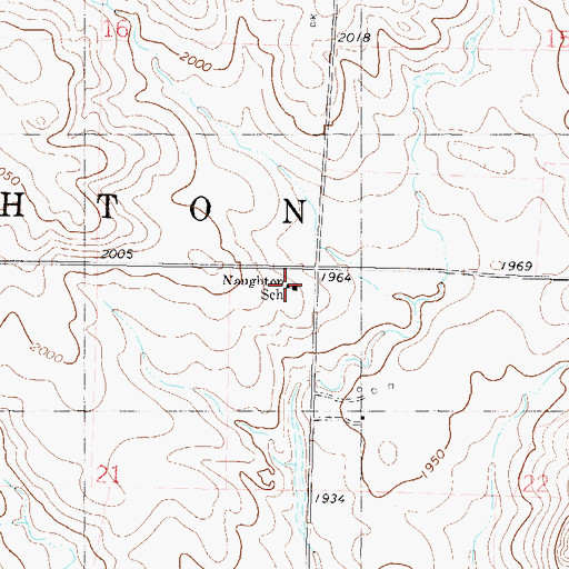 Topographic Map of Naughton School, ND