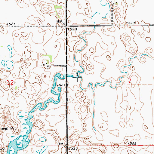 Topographic Map of Nekoma Coulee, ND