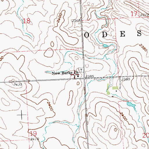 Topographic Map of New Burke Church, ND