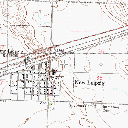 Topographic Map of New Leipzig, ND