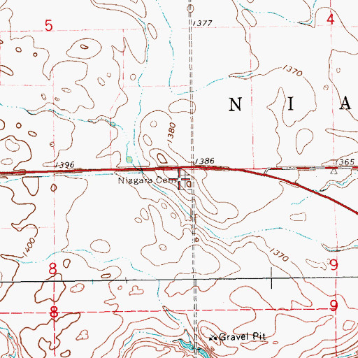 Topographic Map of Niagara Cemetery, ND