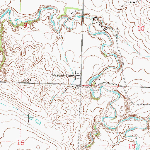 Topographic Map of Nisbet Cemetery, ND