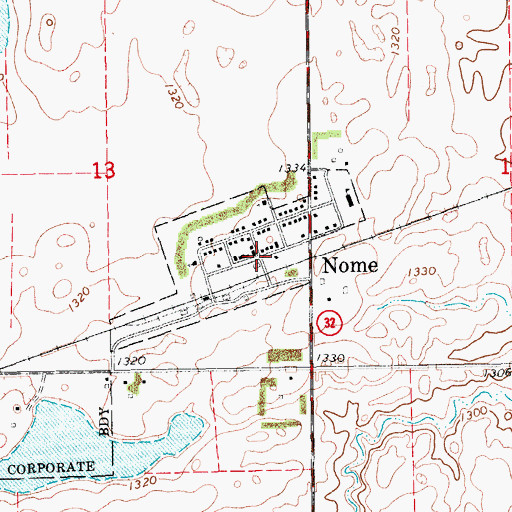 Topographic Map of Nome, ND